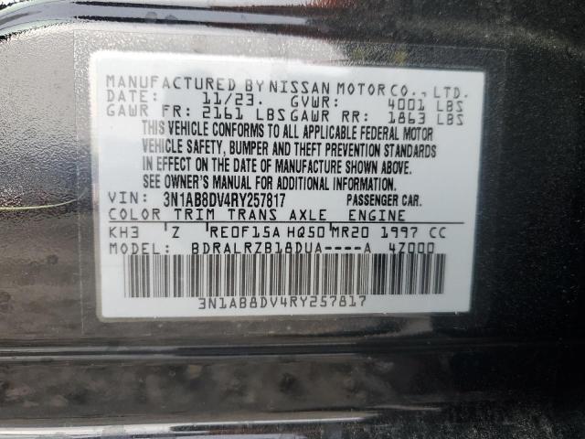 3N1AB8DV4RY257817 - 2024 NISSAN SENTRA SR BLACK photo 12