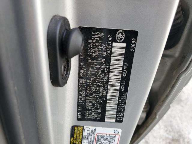 4T1BE32K35U066743 - 2005 TOYOTA CAMRY LE SILVER photo 12