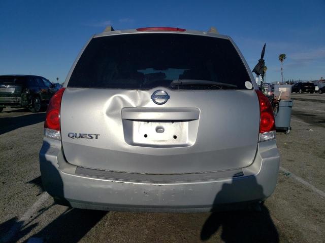 5N1BV28U15N132042 - 2005 NISSAN QUEST S SILVER photo 6