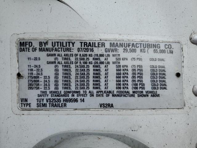 1UYVS2535H6959614 - 2017 UTILITY REEFER თეთრი ფოტო 10