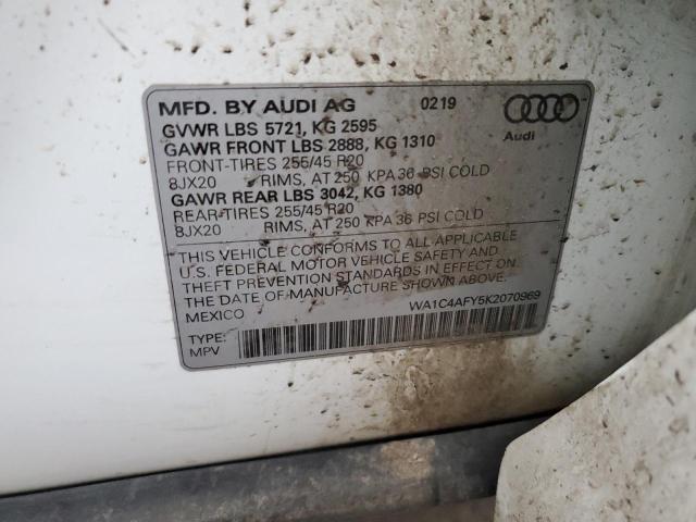 WA1C4AFY5K2070969 - 2019 AUDI SQ5 PRESTIGE WHITE photo 14