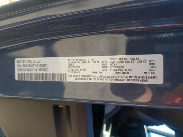 3C6URVJG7LE129422 - 2020 RAM PROMASTER 3500 HIGH 蓝色 照片 10