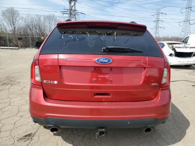 2FMDK3JC9BBB08930 - 2011 FORD EDGE SEL RED photo 6