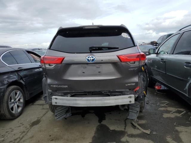 5TDDGRFH4KS053122 - 2019 TOYOTA HIGHLANDER HYBRID LIMITED GRAY photo 6