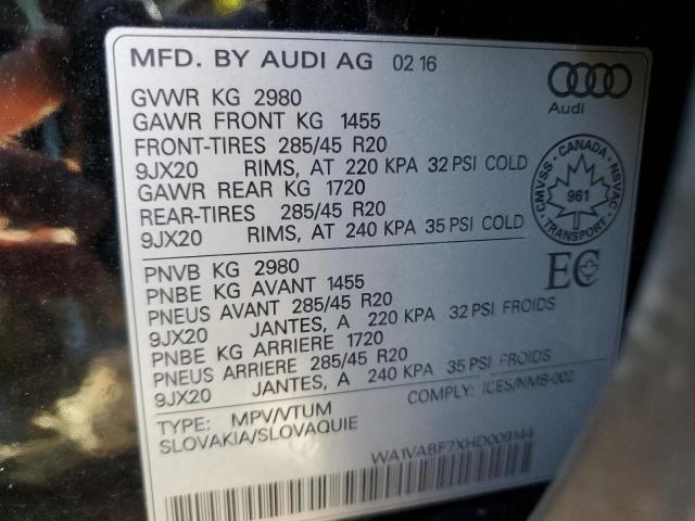 WA1VABF7XHD009144 - 2017 AUDI Q7 PRESTIGE 黑色 照片 13