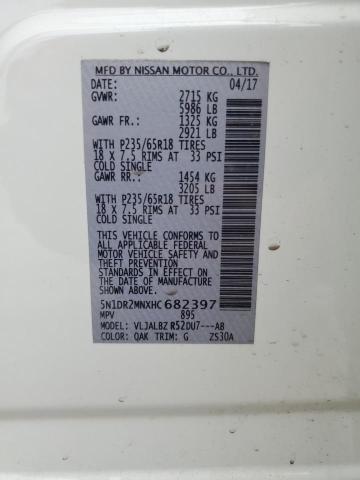 5N1DR2MNXHC682397 - 2017 NISSAN PATHFINDER S 白色 照片 12