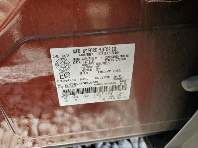 2LMTJ8LP6GBL30509 - 2016 LINCOLN MKX RESERVE BROWN photo 13