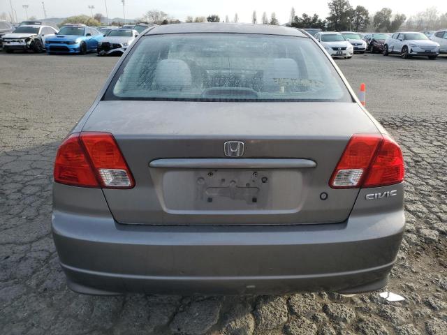 1HGES16395L011187 - 2005 HONDA CIVIC DX VP ნაცრისფერი ფოტო 6