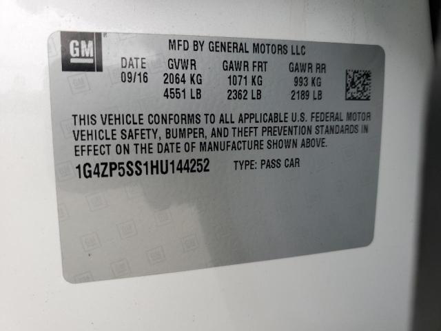 1G4ZP5SS1HU144252 - 2017 BUICK LACROSSE ESSENCE WHITE photo 13