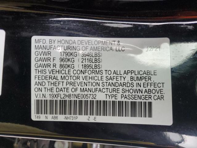 19XFL2H81NE005732 - 2022 HONDA CIVIC SPORT 黑色 照片 12
