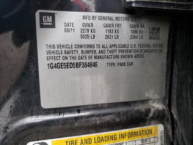 1G4GE5ED5BF384846 - 2011 BUICK LACROSSE CXS BLACK photo 12