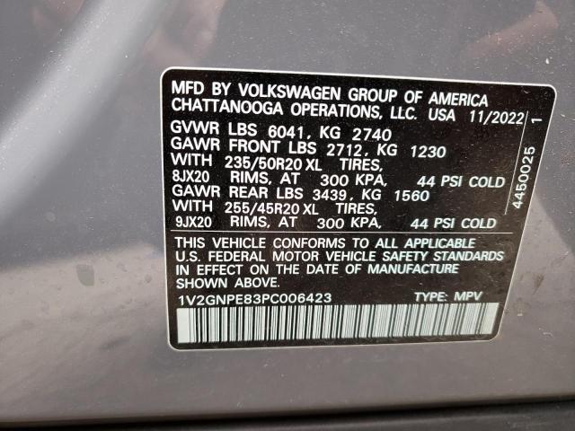 1V2GNPE83PC006423 - 2023 VOLKSWAGEN ID.4 PRO S ნაცრისფერი ფოტო 12