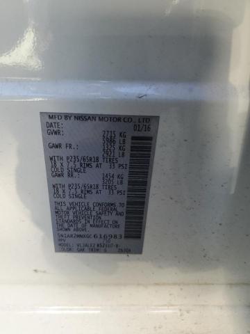 5N1AR2MNXGC616983 - 2016 NISSAN PATHFINDER S თეთრი ფოტო 12