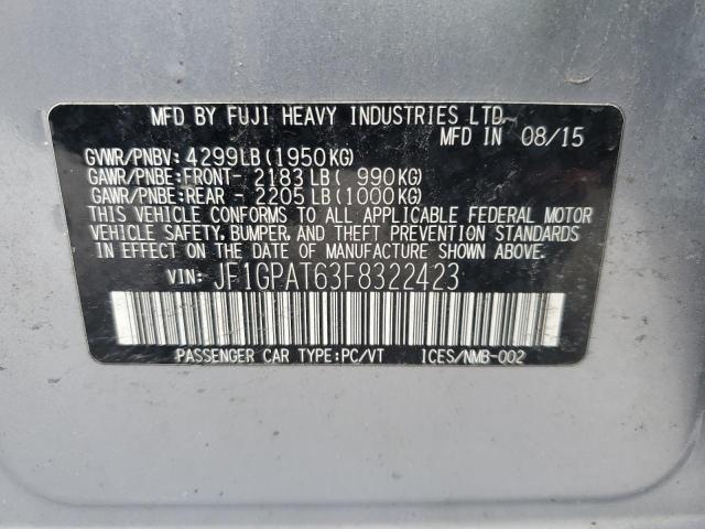 JF1GPAT63F8322423 - 2015 SUBARU IMPREZA SPORT SILVER photo 12