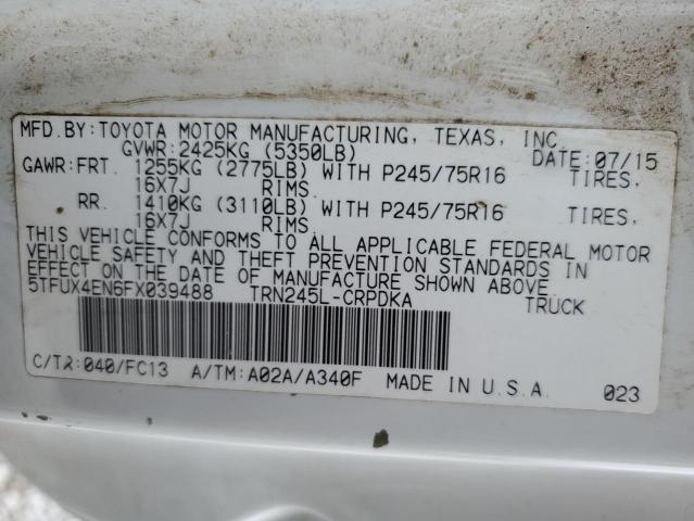 5TFUX4EN6FX039488 - 2015 TOYOTA TACOMA ACCESS CAB Weiß Foto 12