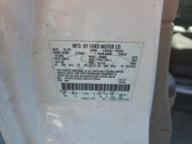 1FMCU02ZX8KA72364 - 2008 FORD ESCAPE XLS WHITE photo 13