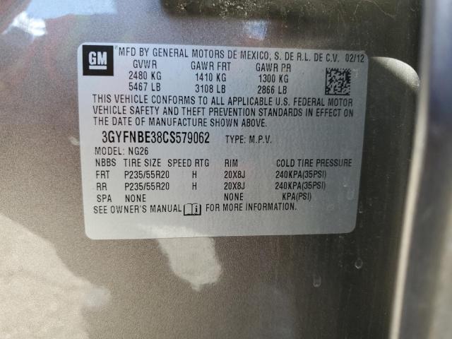 3GYFNBE38CS579062 - 2012 CADILLAC SRX PERFORMANCE COLLECTION Złoty zdjęcie 12