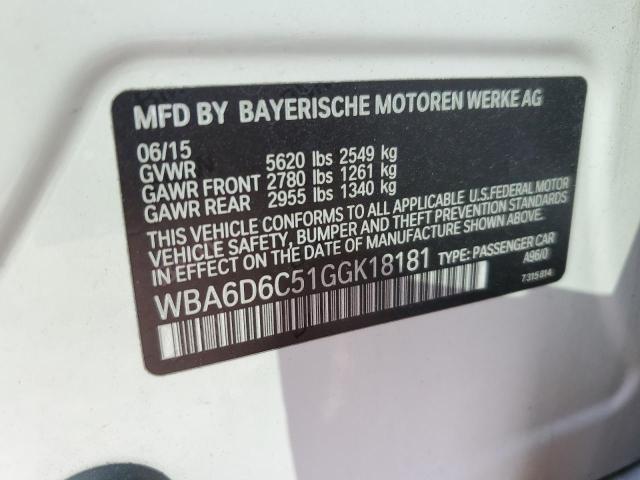 WBA6D6C51GGK18181 - 2016 BMW ALPINA B6 WHITE photo 12