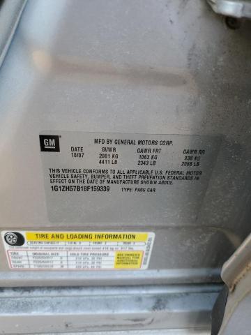 1G1ZH57B18F159339 - 2008 CHEVROLET MALIBU 1LT SILVER photo 12