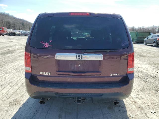 5FNYF4H59EB052289 - 2014 HONDA PILOT EXL BURGUNDY photo 6