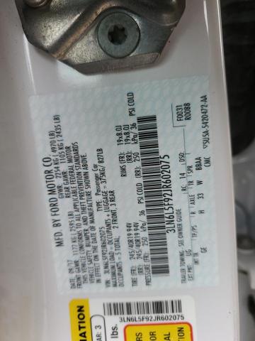 3LN6L5F92JR602075 - 2018 LINCOLN MKZ RESERVE WHITE photo 13