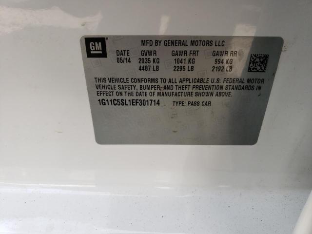1G11C5SL1EF301714 - 2014 CHEVROLET MALIBU 1LT თეთრი ფოტო 12