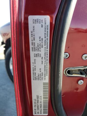 1C6RR6TT7MS516007 - 2021 RAM 1500 CLASS SLT წითელი ფოტო 12