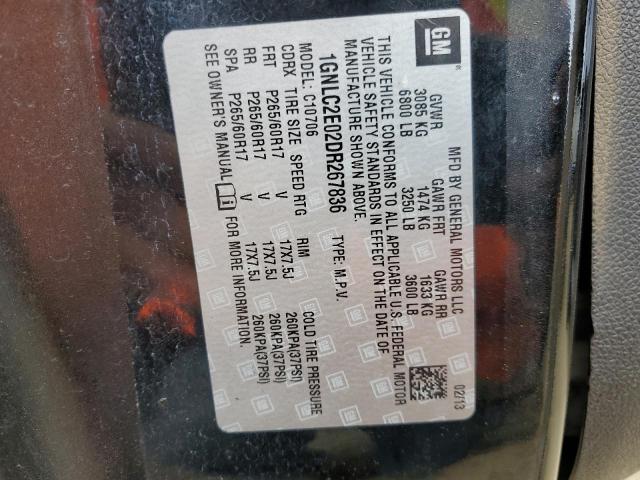 1GNLC2E02DR267836 - 2013 CHEVROLET TAHOE POLICE 黑色 照片 13