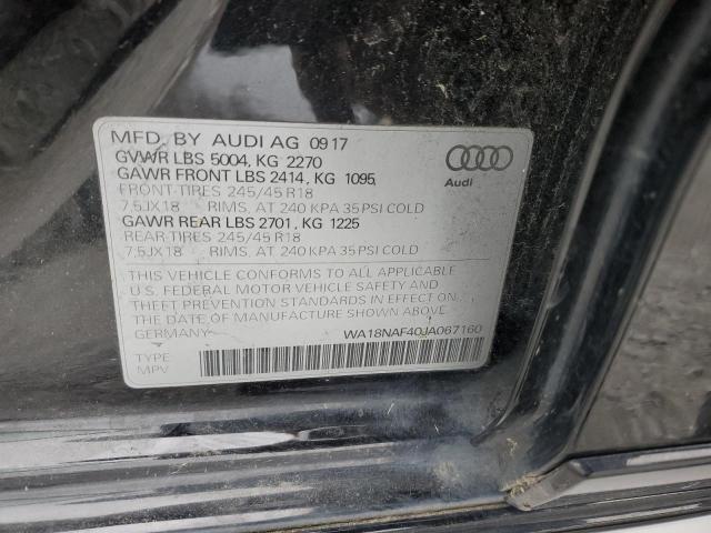 WA18NAF40JA067160 - 2018 AUDI A4 ALLROAD PREMIUM PLUS BLACK photo 13