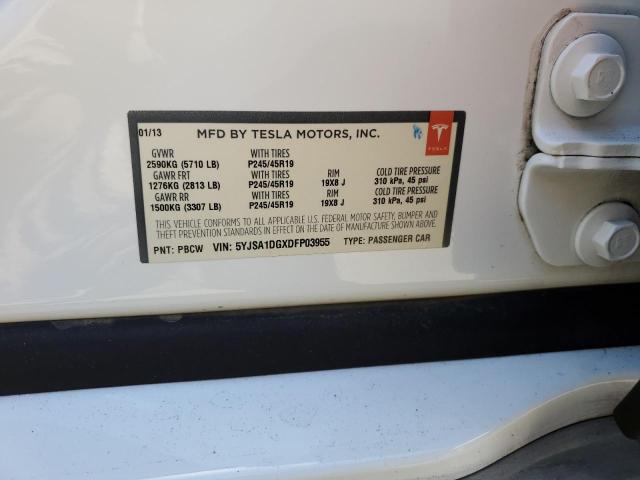 5YJSA1DGXDFP03955 - 2013 TESLA MODEL S Ağ foto 12