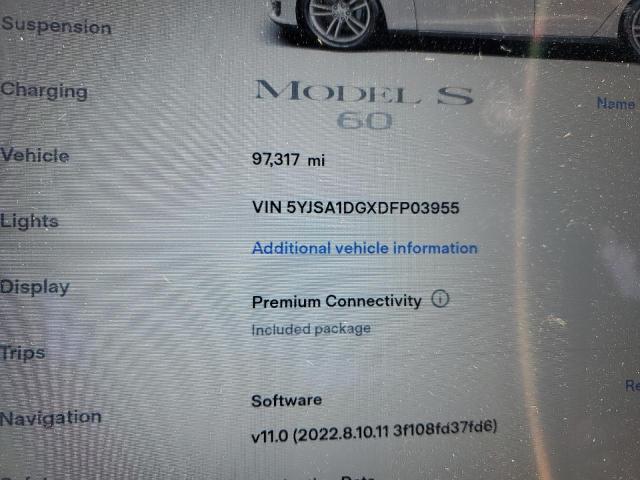 5YJSA1DGXDFP03955 - 2013 TESLA MODEL S Ağ foto 9