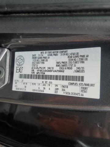 1FMCU0G95FUA70662 - 2015 FORD ESCAPE SE GRAY photo 13