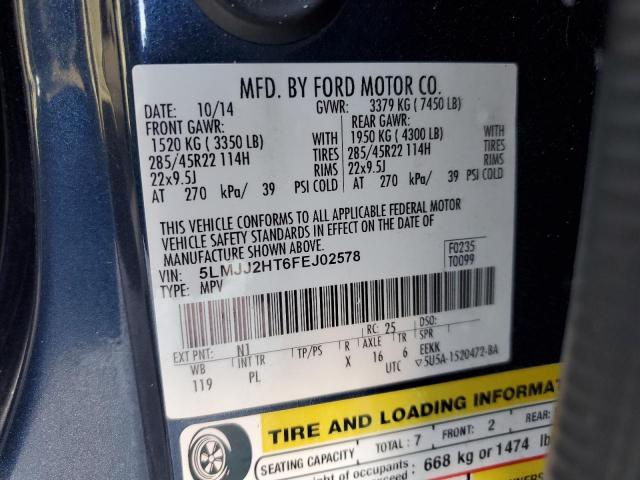 5LMJJ2HT6FEJ02578 - 2015 LINCOLN NAVIGATOR BLUE photo 13