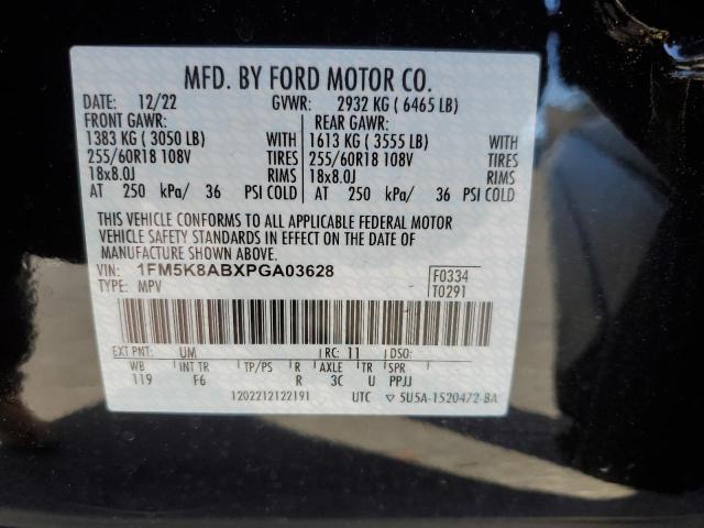 1FM5K8ABXPGA03628 - 2023 FORD EXPLORER POLICE INTERCEPTOR Qara foto 12