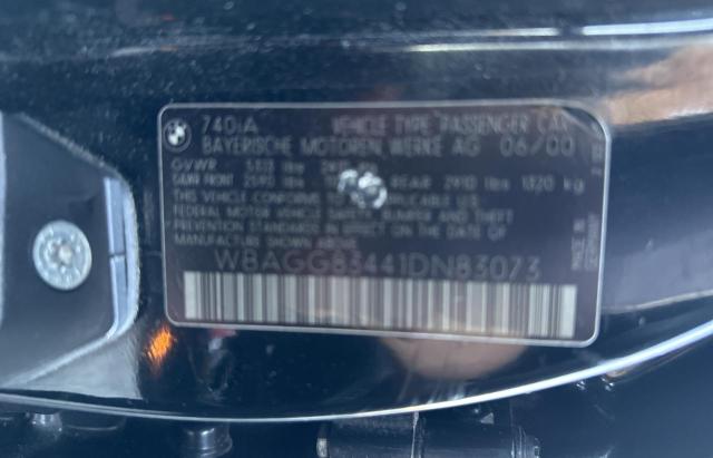 WBAGG83441DN83073 - 2001 BMW 740 I AUTOMATIC BLACK photo 10