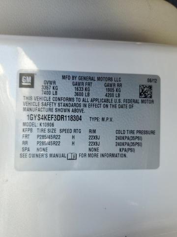 1GYS4KEF3DR118304 - 2013 CADILLAC ESCALADE ESV PLATINUM თეთრი ფოტო 13