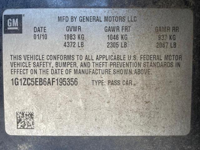 1G1ZC5EB6AF195356 - 2010 CHEVROLET MALIBU 1LT BLUE photo 10