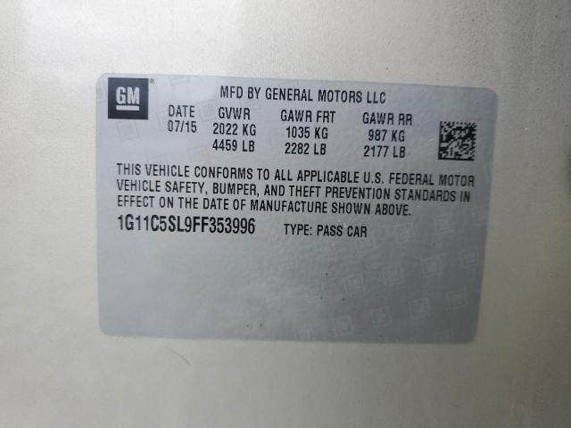 1G11C5SL9FF353996 - 2015 CHEVROLET MALIBU 1LT BEIGE photo 12