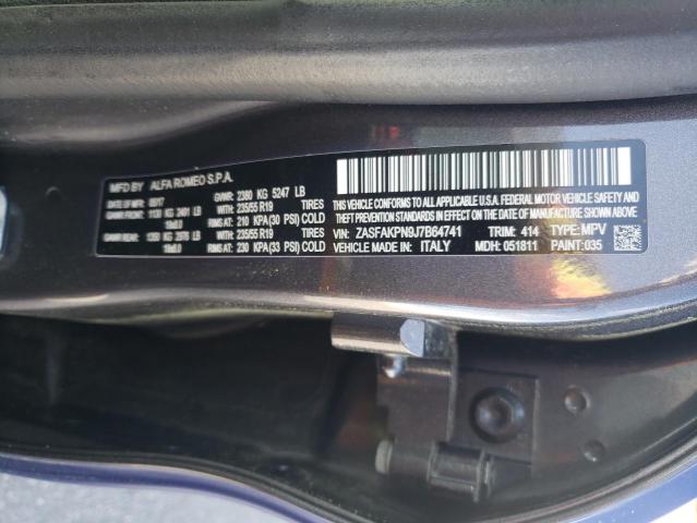 ZASFAKPN9J7B64741 - 2018 ALFA ROMEO STELVIO SPORT Blau Foto 12