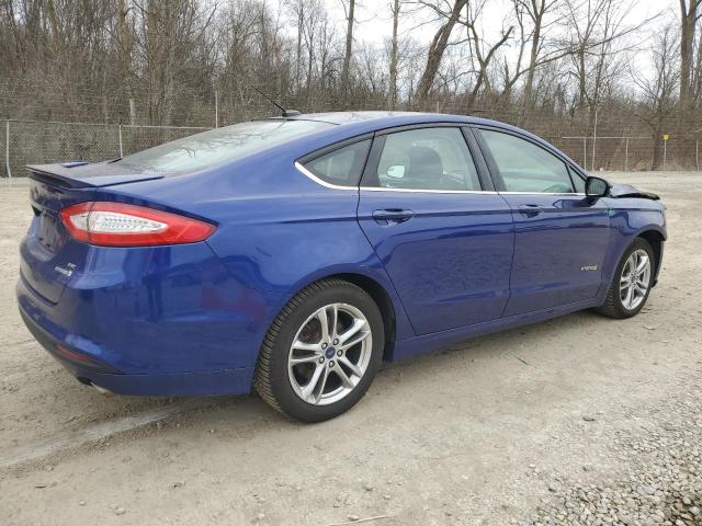 3FA6P0LU5GR365083 - 2016 FORD FUSION SE HYBRID BLUE photo 3