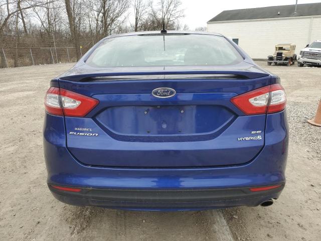 3FA6P0LU5GR365083 - 2016 FORD FUSION SE HYBRID BLUE photo 6