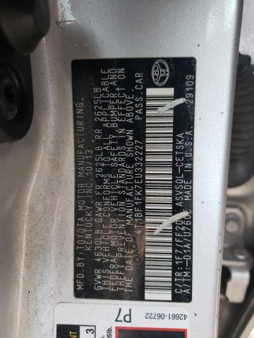 4T1BF1FK7EU332227 - 2014 TOYOTA CAMRY L SILVER photo 12