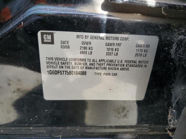 1G6DF577580184088 - 2008 CADILLAC CTS BLACK photo 12