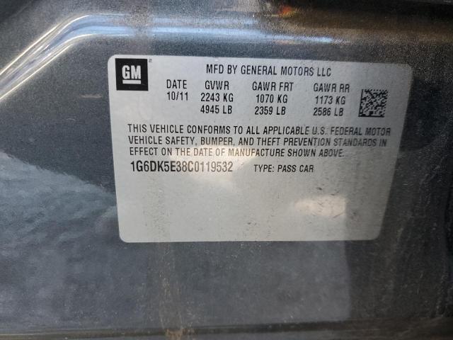 1G6DK5E38C0119532 - 2012 CADILLAC CTS PERFORMANCE COLLECTION Темно-сірий фото 12