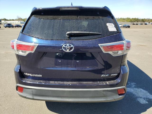 5TDJKRFH0GS273236 - 2016 TOYOTA HIGHLANDER XLE BLUE photo 6