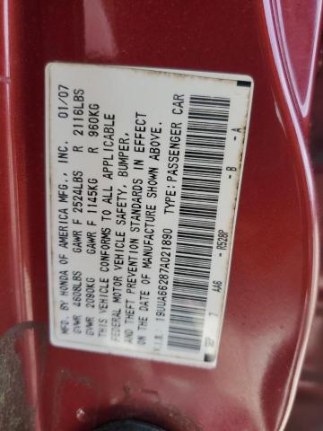 19UUA66287A021890 - 2007 ACURA TL RED photo 13