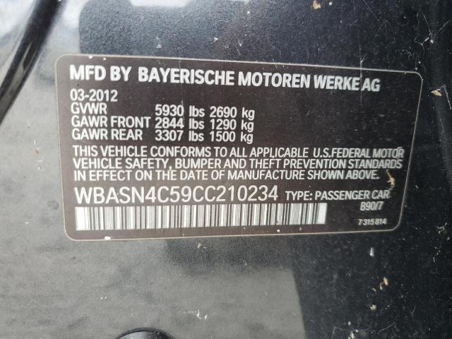 WBASN4C59CC210234 - 2012 BMW 550 IGT CHARCOAL photo 12