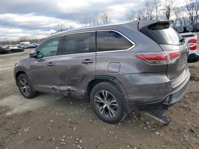 5TDJKRFH3GS275708 - 2016 TOYOTA HIGHLANDER XLE 灰色 照片 2