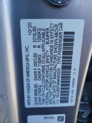 19UUB5F54MA003223 - 2021 ACURA TLX TECH A SILVER photo 12