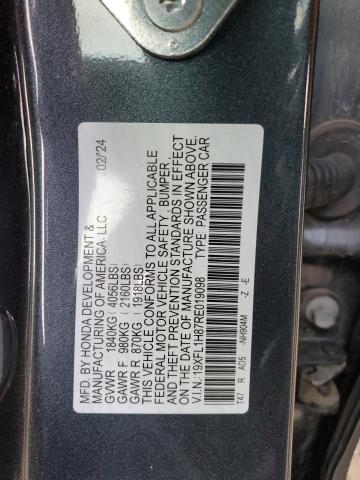 19XFL1H87RE019098 - 2024 HONDA CIVIC SPORT TOURING CHARCOAL photo 12